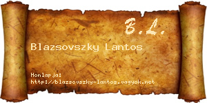 Blazsovszky Lantos névjegykártya